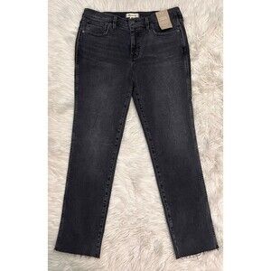 NWT Madewell Mid-Rise Stovepipe Jeans Women Size 31 Armand Wash Black Gray NR514